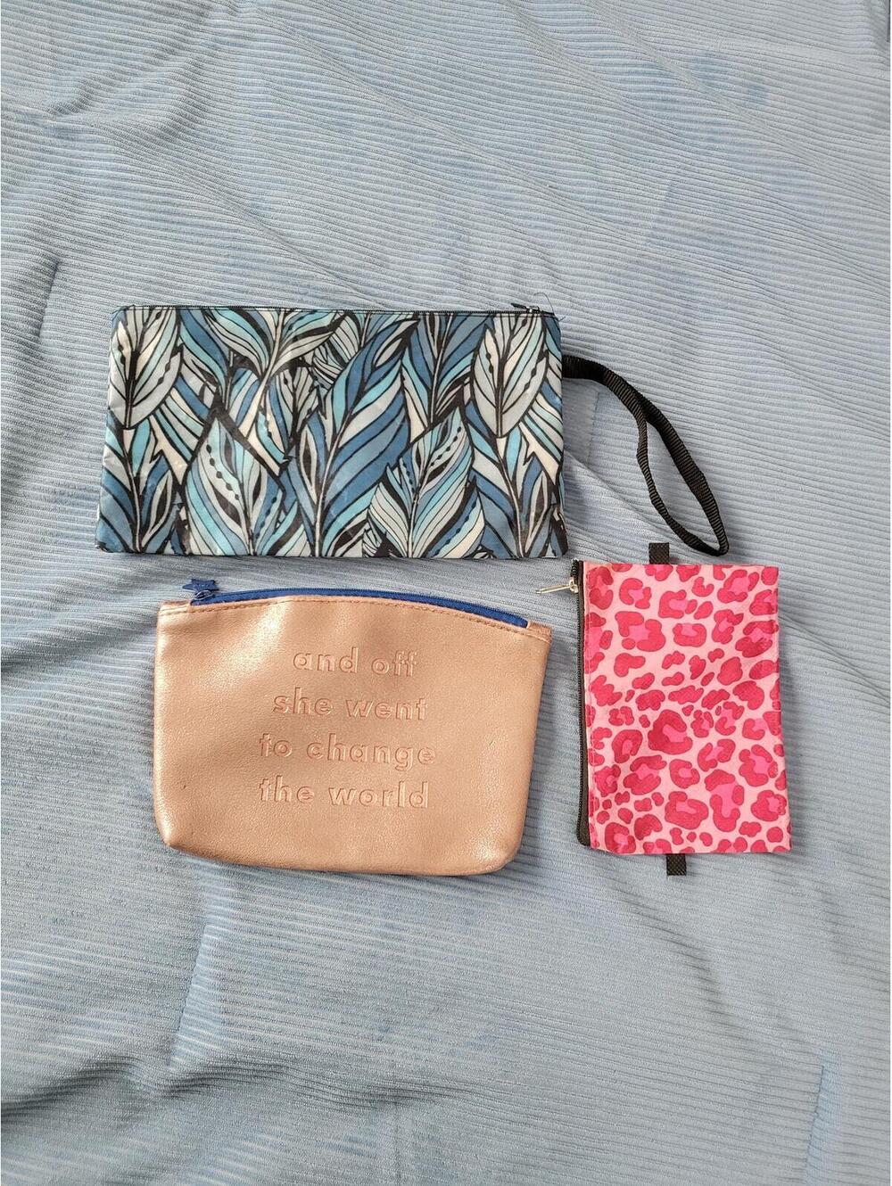 Set of 3 Small Pouches with Various Designs